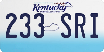 KY license plate 233SRI