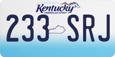KY license plate 233SRJ