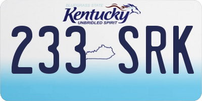 KY license plate 233SRK
