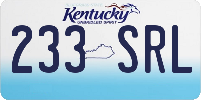 KY license plate 233SRL