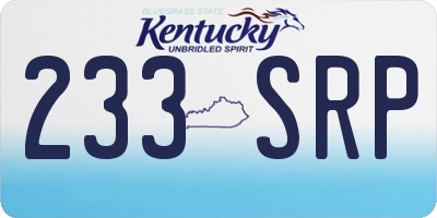KY license plate 233SRP