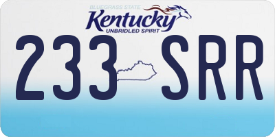 KY license plate 233SRR