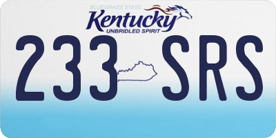 KY license plate 233SRS