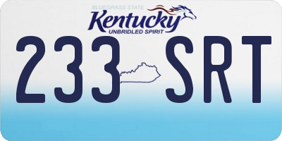 KY license plate 233SRT