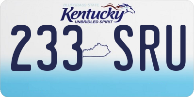 KY license plate 233SRU