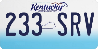 KY license plate 233SRV
