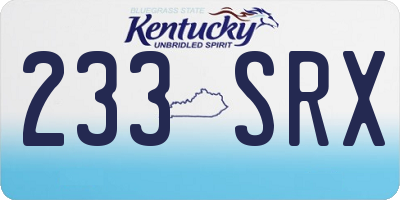 KY license plate 233SRX