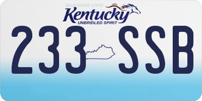KY license plate 233SSB