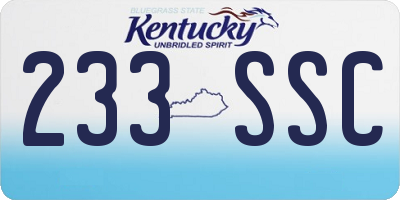 KY license plate 233SSC