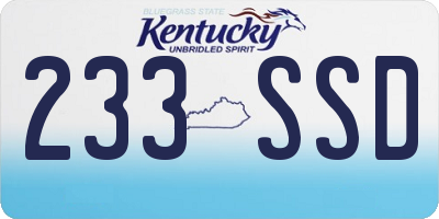 KY license plate 233SSD