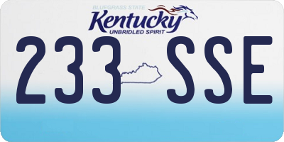 KY license plate 233SSE