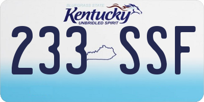 KY license plate 233SSF