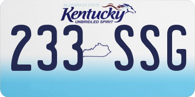 KY license plate 233SSG
