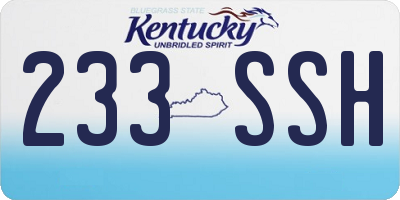 KY license plate 233SSH