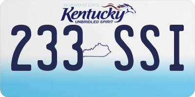 KY license plate 233SSI