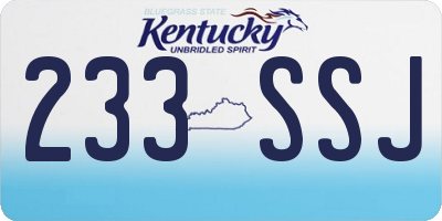 KY license plate 233SSJ