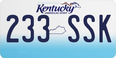 KY license plate 233SSK