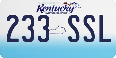 KY license plate 233SSL