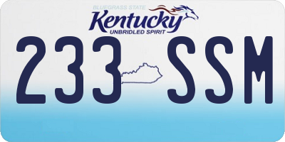 KY license plate 233SSM