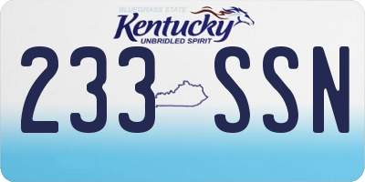 KY license plate 233SSN