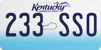 KY license plate 233SSO