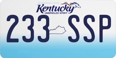 KY license plate 233SSP