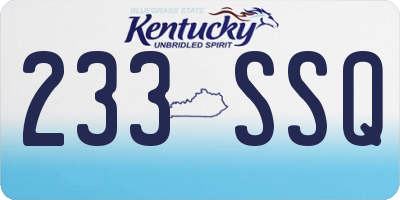 KY license plate 233SSQ