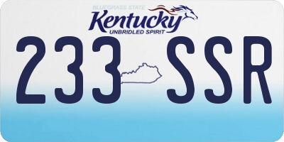 KY license plate 233SSR