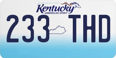 KY license plate 233THD