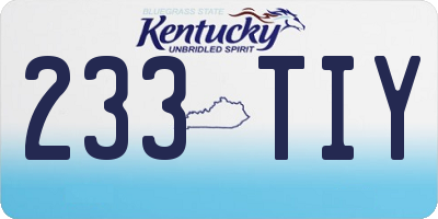 KY license plate 233TIY