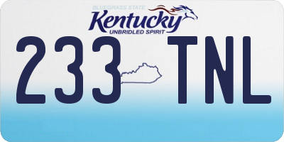 KY license plate 233TNL