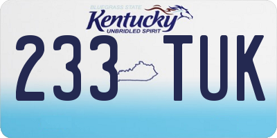 KY license plate 233TUK