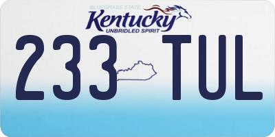 KY license plate 233TUL