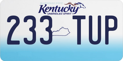 KY license plate 233TUP