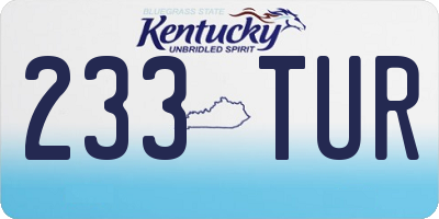 KY license plate 233TUR