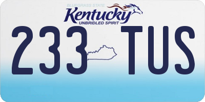 KY license plate 233TUS