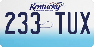 KY license plate 233TUX