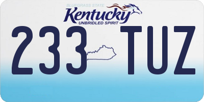 KY license plate 233TUZ