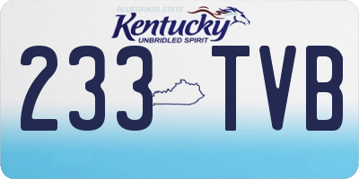KY license plate 233TVB