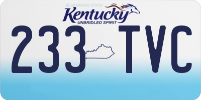 KY license plate 233TVC