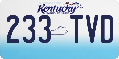 KY license plate 233TVD