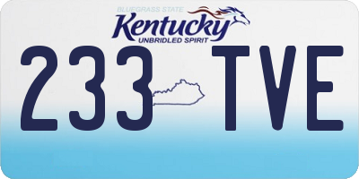 KY license plate 233TVE