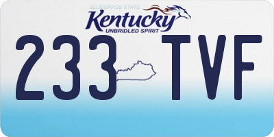 KY license plate 233TVF