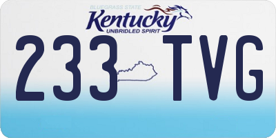 KY license plate 233TVG