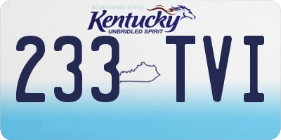KY license plate 233TVI