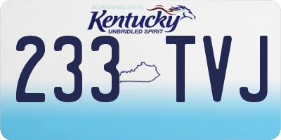 KY license plate 233TVJ