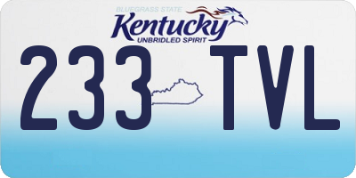 KY license plate 233TVL