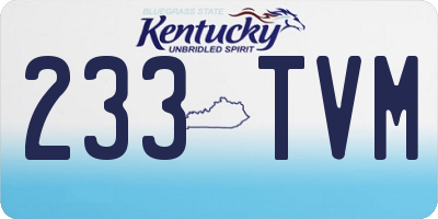 KY license plate 233TVM