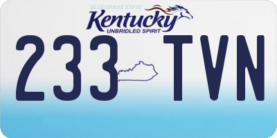 KY license plate 233TVN