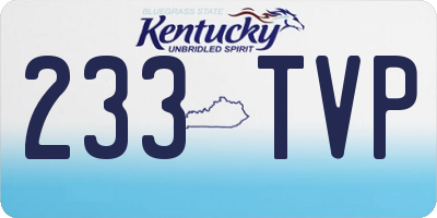 KY license plate 233TVP